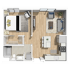 Crystal Flats 1 Bedroom Standard Floor Plan